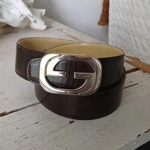 Gucci Belt 28-30 Vintage 60s Gucci Belt Leather and Canvas 28” - 30.5” Waist  main image 4